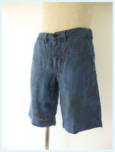 PRETTY GREEN(veB[O[)/lV[c(FLORAL LINEN CITY SHORT) Navy