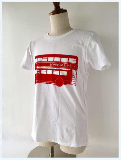Victoria Eggs(ヴィクトリアエッグス)/Tシャツ(London Bus) White x Red