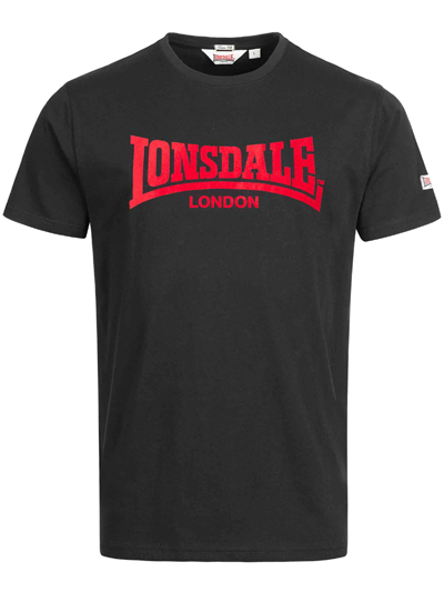 LONSDALE ロンズデール / フロックロゴプリントTシャツ(L008) Black -送料無料-