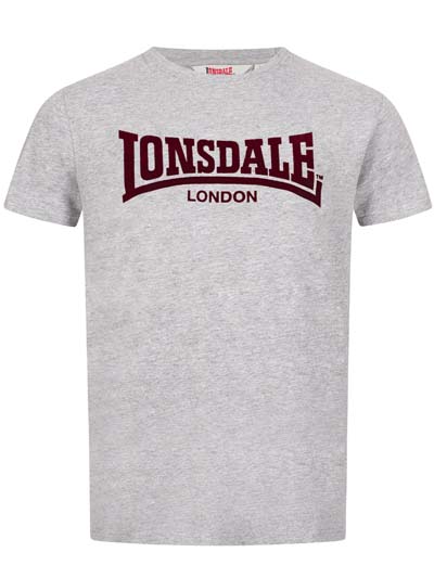 LONSDALE ロンズデール / フロックロゴプリントTシャツ(LL008) Marl Grey -送料無料-
