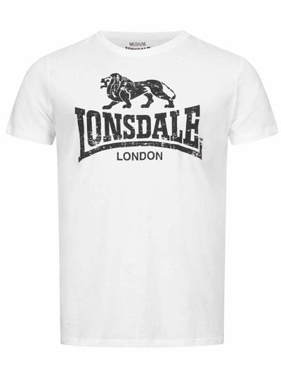 LONSDALE ロンズデール / ライオンロゴプリントTシャツ(SILVERHILL) White -送料無料-