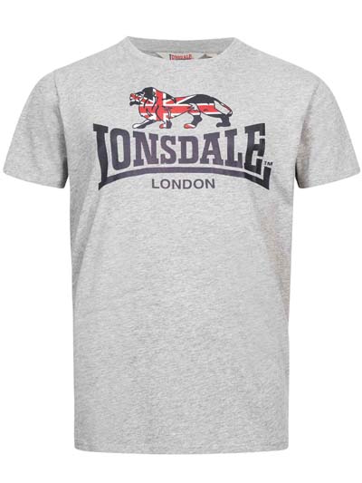 LONSDALE ロンズデール / ライオンロゴプリントTシャツ(STOURTON) Marl Grey -送料無料- [4499]
