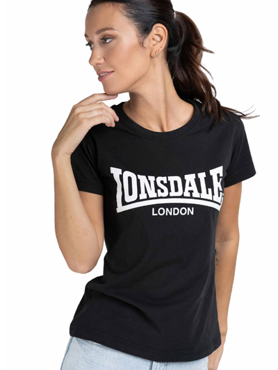 LONSDALE ロンズデール / ウィメンズロゴプリントTシャツ(CARTMEL) Black -送料無料- [4512]