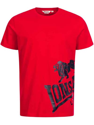 LONSDALE ロンズデール / ライオンロゴプリントTシャツ(DEREHAM) Red -送料無料-