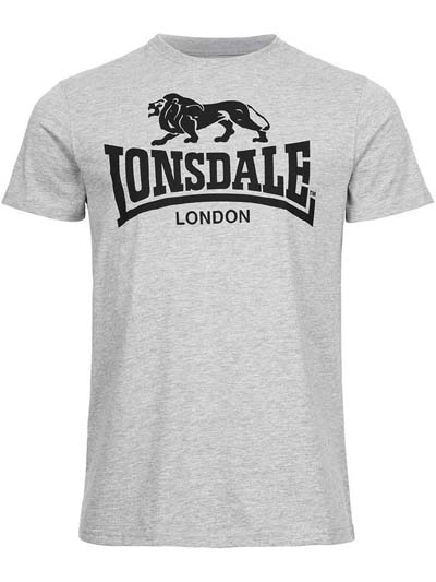 LONSDALE ロンズデール / ライオンロゴプリントTシャツ Marl Grey -送料無料-