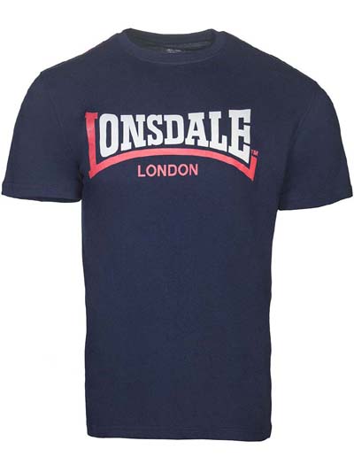 LONSDALE ロンズデール / ツートーンロゴプリントTシャツ Navy -送料無料-
