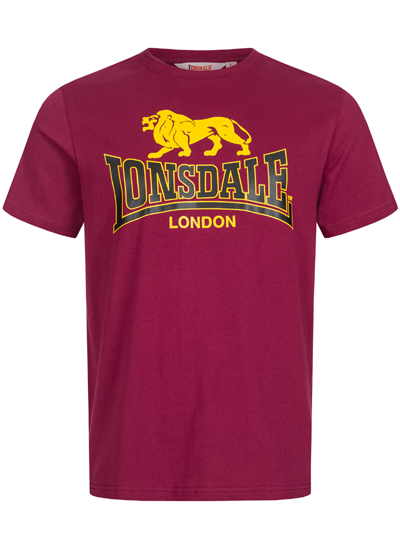 LONSDALE ロンズデール / ライオンロゴプリントTシャツ(TAVERHAM) Oxblood -送料無料-