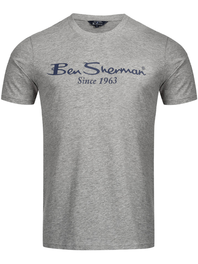 Ben Sherman ベンシャーマン / ロゴプリントTシャツ(0070604) Marl Grey -送料無料- [4689]