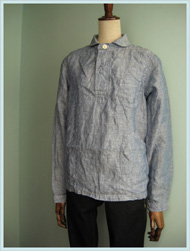 unus entil(ユーナスエンティル)/レディースリネンマリンシャツ Blue